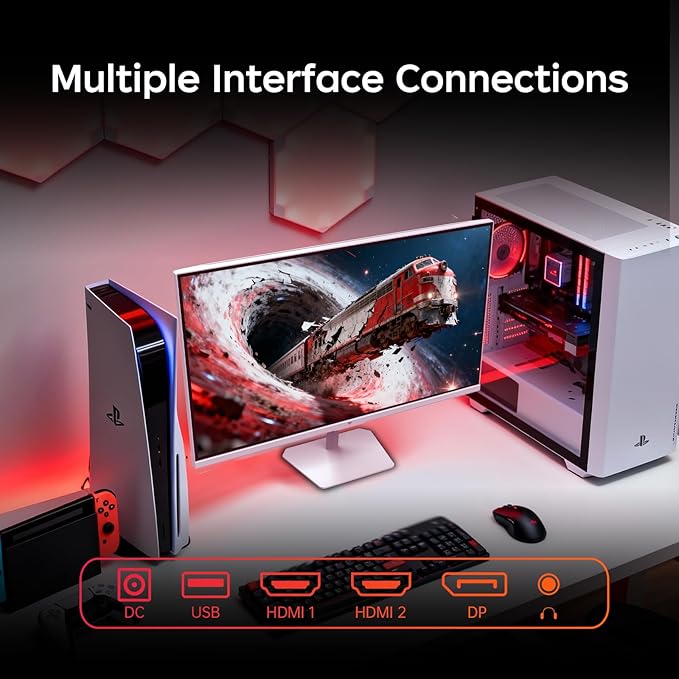 KTC 24 Inch 240Hz Gaming Monitor, FHD 1080p PC Computer Monitor with Fast IPS Panel, 1ms Adaptive Sync, HDR400, 116% sRGB, HDMI/DP/USB2.0 Port, Tilt Adjustment, VESA, Eye Care, White, H24F7