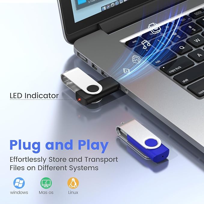 (Not 128GB) ABLAZE 128MB USB Flash Drive 100 Pack, USB 2.0 Thumb Drives Bulk Memory Sticks Pendrives 100PCS (Mixcolors)