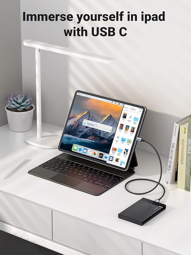 UGREEN 10 Gbps Micro B to USB C Hard Drive Cables, 3.3FT USB C to Micro B, External Hard Drive Cable Compatible with MacBook Pro/Air, iPad/Tablet, iPhone, Samsung Galaxy S24, WD Seagate etc