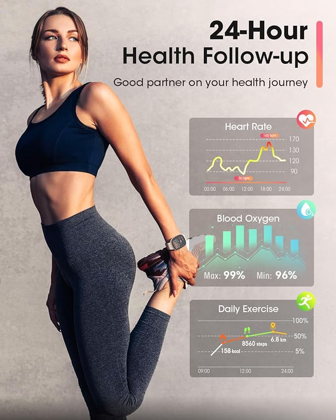 Smart Watch for Women Fitness Tracker: Fitness Watch with Blutooth Call 24/7 Heart Rate SpO2 Sleep Monitor IP68 Waterproof 120+ Sport Mode Activity Trackers Compatible iPhone Android Phones (3 Bands)
