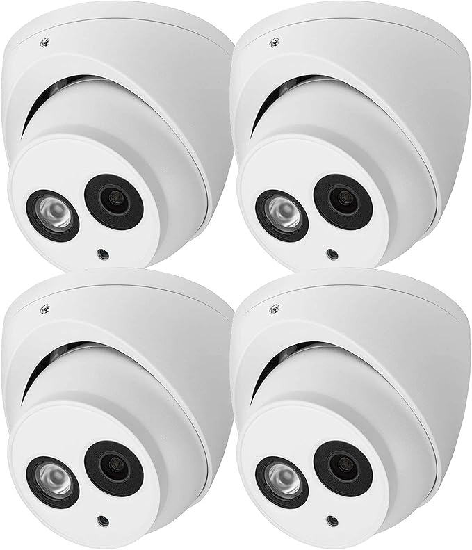 R-TECH 4-in-1 AHD/CVI/TVI/Analog Outdoor/Indoor Turret Dome Camera (4 Pack 2MP)