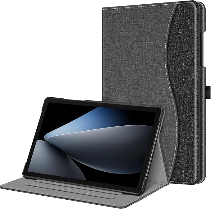 Fintie Case for Samsung Galaxy Tab A9 Plus/A9+ 5G 11 Inch 2023 Model (SM-X210/X216/X218), Multi-Angle Viewing Smart Stand Back Cover with Pocket Auto Wake/Sleep, Gray/Black