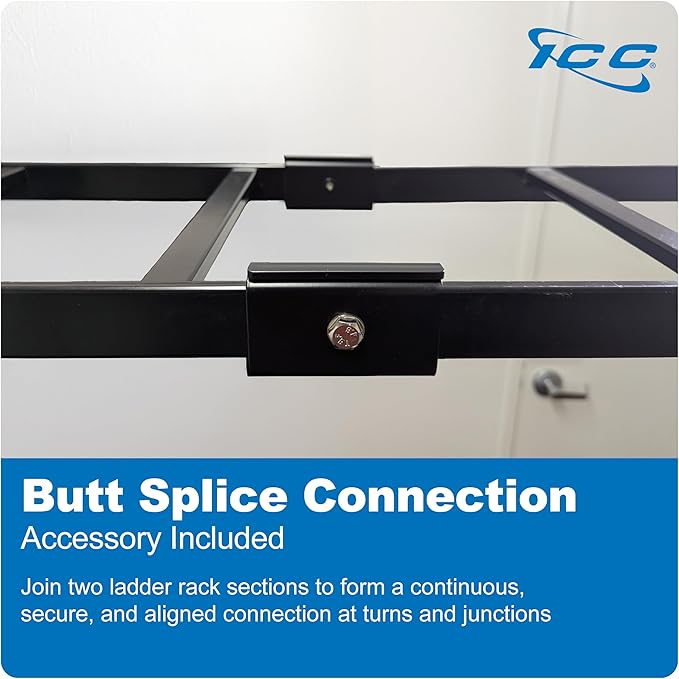 ICC Cable Runway Ladder Rack System – 16-Gauge Steel, Overhead Cable Management for Data Centers, Telecom Rooms, and IT Networks, Made in USA, Parent (5 FT, Rack-to-Wall Kit, 2 Pack)