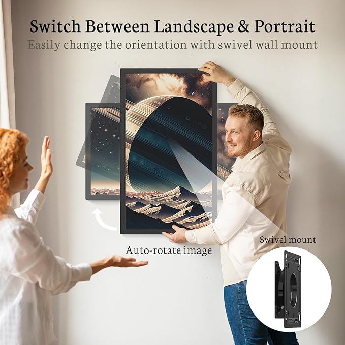 BSIMB Large Digital Picture Frame 27 Inch, 1920x1080 FHD WiFi Digital Photo Frame Electronic 32GB Display, Wall Mount Included, Share Pictures/Videos via App Easy Setup Gifts for Mom(Non-Touch), Black