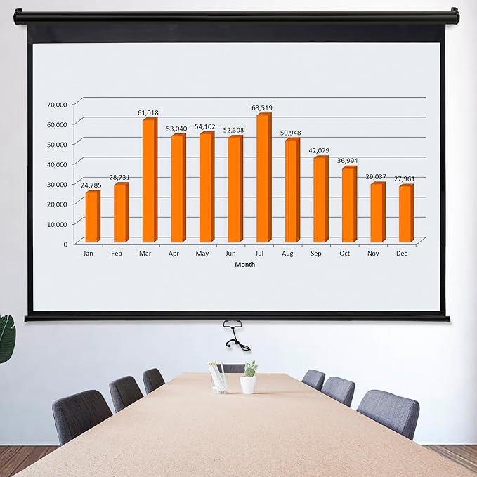 ZENY Portable Projector Screen Pull Down, 100 Inch 16:10 Video Projection Screen Home Theater, Retractable Projector Screen, Moive Screen Indoor Outdoor, Wall Mount (100'' 16:10 Black)