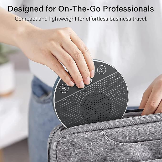 USB Speakerphone,Conference Microphone for Home Office, Omnidirectional Desktop PC Speaker with 360° Voice Pickup, Noise Cancelling, Plug & Play for Zoom/Teams/Skype, Webinar,Online Classes