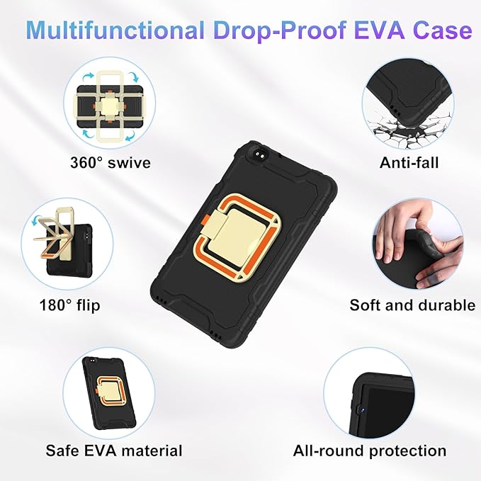 2025 Tablet 10 inch Android 15 Tablets 30GB RAM 128GB ROM 1TB Expand, 8000mAh Octa-Core Tablet with Drop-proof Case, Gemini AI, HD IPS Display, GPS, 5G WIFI, Split-screen, Widevine L1 -Metal Black