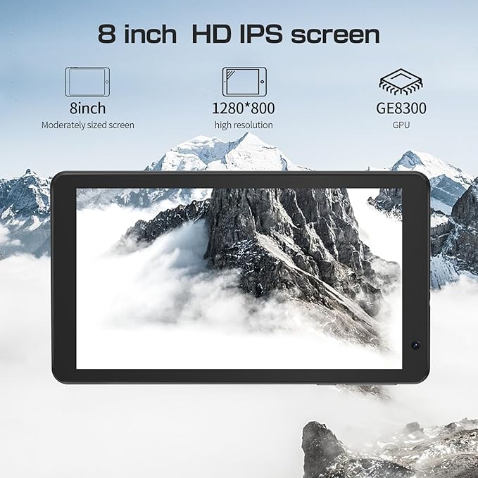 8 inch Tablet Android 14 Tablets,Quad-Core Tablet PC,8GB RAM+64GB ROM 512GB Expand,5000mAh Battery, 2+8MP Dual Cameras, Bluetooth, 2.4G/5G WiFi Tablets(Gray)