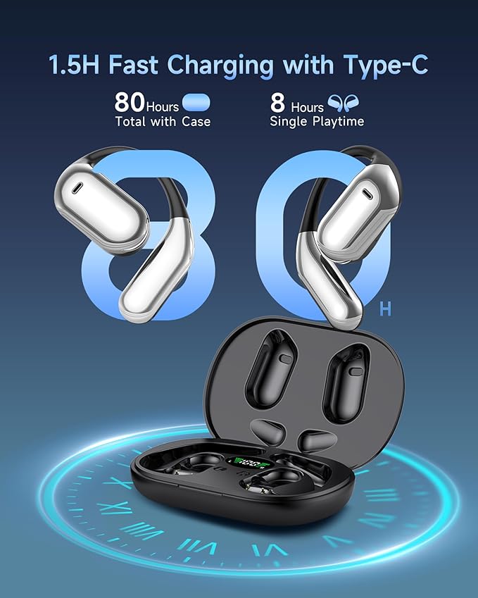 AI Translation Earbuds Real Time, 3-in-1 Translator Earbuds, 80H Playtime Translating Device, 144 Language Translator Earbuds for iPhone and Android, for Travel/Business/Meeting/Learning
