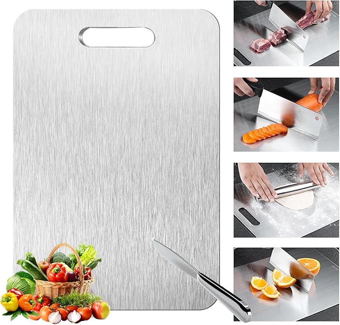 Titanium Cutting Board - 1 pack Titanium Cutting Boards for Kitchen,Double Sided Titanium Cutting Mat（11.81 * 7.67in）