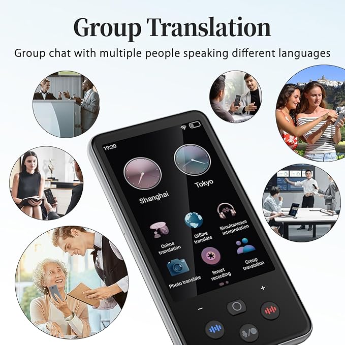 Language Translator Device, Real Time Voice Translation Device for 138 Languages, Traductor de Voz Instantaneo 2025, 3.97"Touchscreen Traductor de Idiomas, for Business Travel Learning Ingles Español