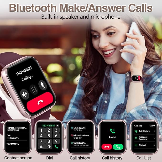 Smart Watch for Women Men with Bluetooth Call, Alexa Built-in Smartwatch, 1.83"DIY Dial Fitness Watch with Sleep Heart Rate Monitor, 110+ Sport Modes, IP68 Waterproof Watch Compatible with Android iOS