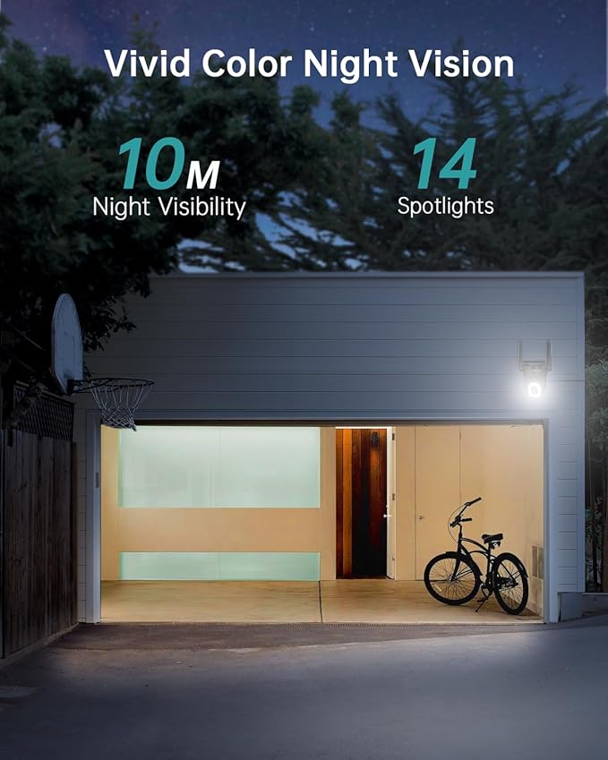 ZUMIMALL 5MP 5G WiFi Security Camera 2-Pack Black, 24/7 Recording, 360° PTZ Auto Tracking, Support SD Storage, Color Night Vision, AI Detection, 2-Way Talk, Compatible with Alexa & Cloud Edge
