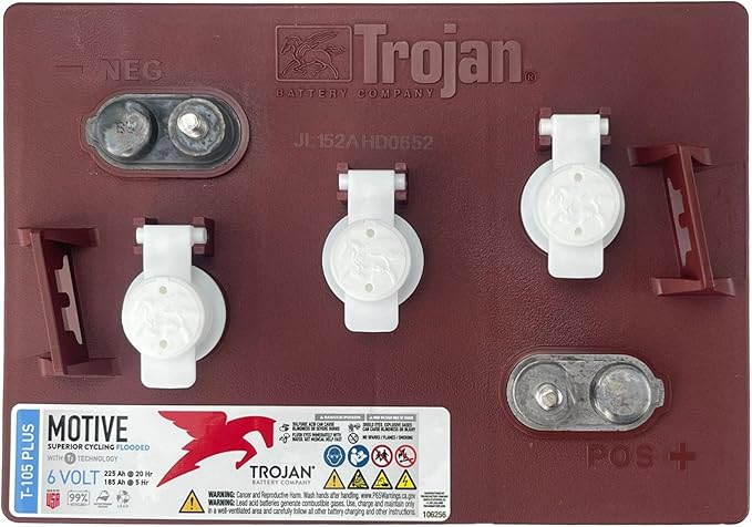 8 X TROJAN BATTERY T-105 PLUS 6V DEEP CYCLE FLOODED 225 Ah