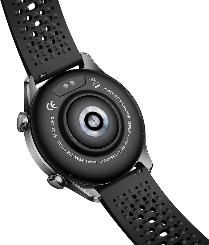Smartwatch for Men & Women, 1.43" AMOLED Fitness Tracker GPS, Bluetooth Call, Heart Rate, Blood Oxygen (SpO2), Sleep Monitor, 100+ Sports Modes, iPhone & Android - Black