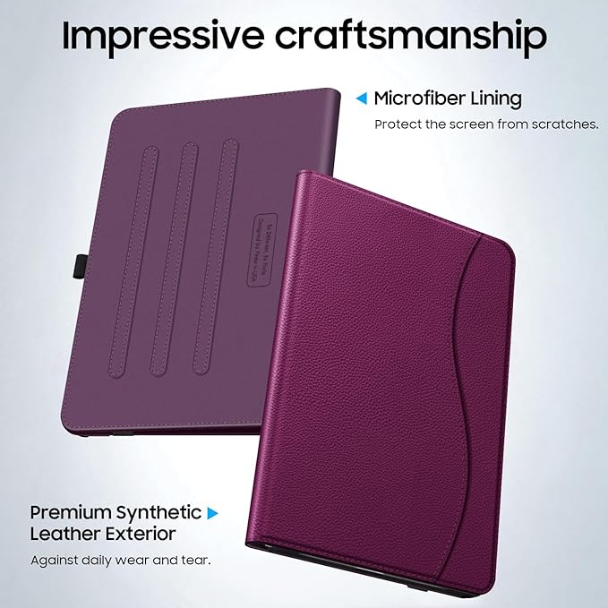 Fintie Case for Samsung Galaxy Tab A9 Plus/A9+ 5G 11 Inch 2023 Model (SM-X210/X216/X218), Multi-Angle Viewing Smart Stand Back Cover with Pocket Auto Wake/Sleep, Purple