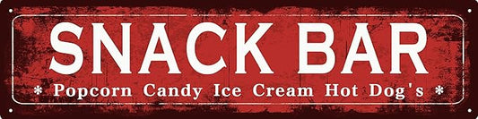 Vintage Tin Sign Retro Metal Snack Bar Signs Stylish Wall Art Plaques for Home Decor Bathroom Kitchen House and Gothic Wall Decor or as a Unique Poster 16x4 in