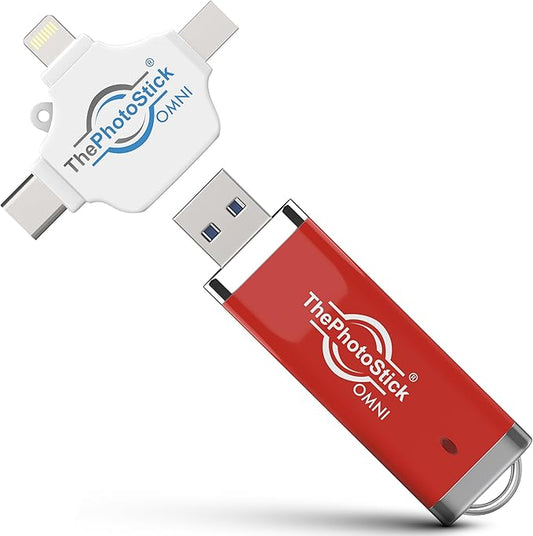 ThePhotoStickÂ® Omni 512GB - Secure Photo & Video Backup and Transfer | Digital File Organization | USB & Multiport Connection for Phones, Tablets and Computers | Portable Memory | External Storage