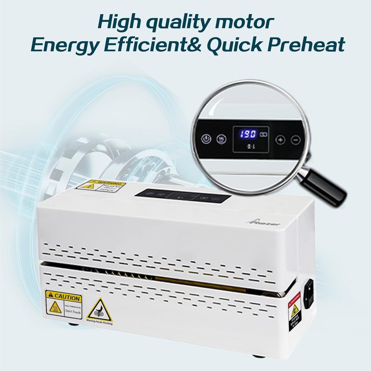 Continuous Heat Sealing Machine for Plastic/Mylar Bags, with Digital Temperature Control, Lightweight Horizontal Bag Sealer for Food Storage, Kitchen, Bakery, Snacks (Sealing Machine with Platform)