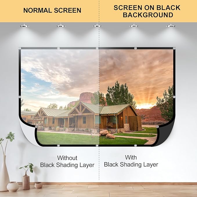 Foldable 100-inch Projector Screen,XINLEMY 4k 16:9 Anti-Crease Portable Washable Projector Backing Black Absorbs Light Movies Screens for Home Theater Backyard Indoor and Outdoor Camping
