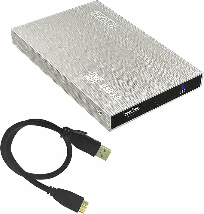 2.5'' HDD 500GB Ultra Slim Portable External Hard Drive USB3.0 Storage for Xbox One Console, PC, Laptop, MacBook (Silver)
