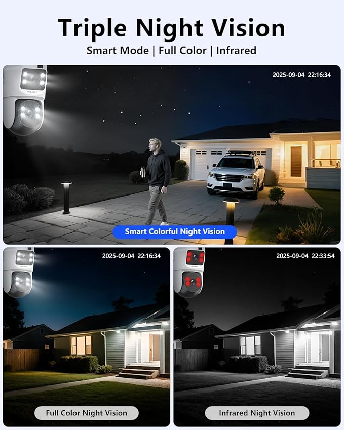 【All-in-One Security System】 4MP PTZ Security Cameras Wireless Outdoor, WiFi Home Surveillance System, Outside Wireless Security Systems Surveillance DVR Kits