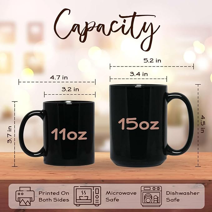 Personalized Name Black Coffee Mug, Custom Unique Celestial Mug 11oz or 15oz, Custom Fantasy Landscape Ceramic Cup, Nature Lover Coffee Cup for Holiday, Gifts for Women, Men