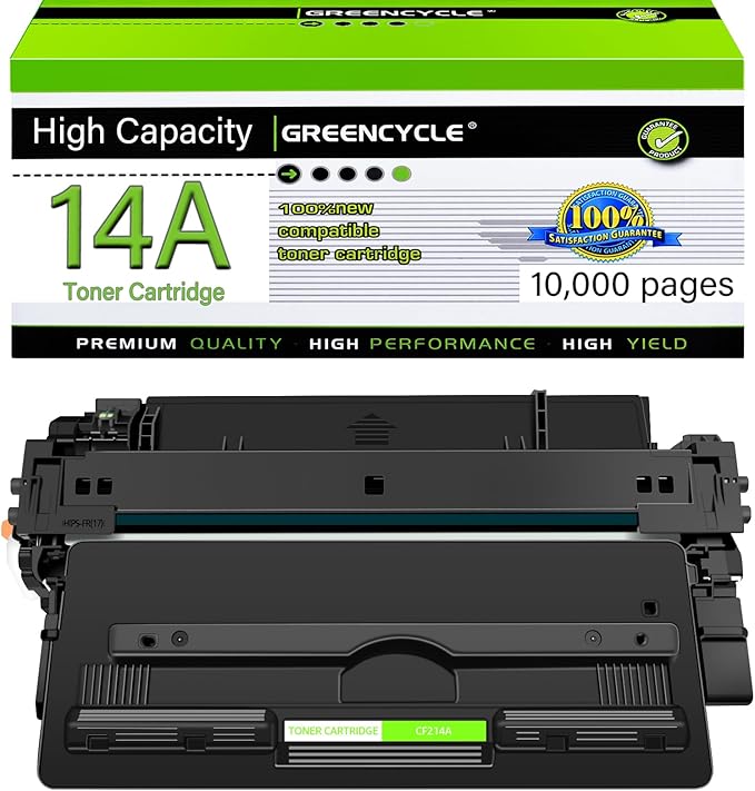 greencycle CF214A Replacement Compatible for HP 14A Black Toner Cartridge LaserJet Enterprise 700 M712dn M712n M712xh MFP M725dn M725f M725z M725z+ Ink Cartridge (1PCS)