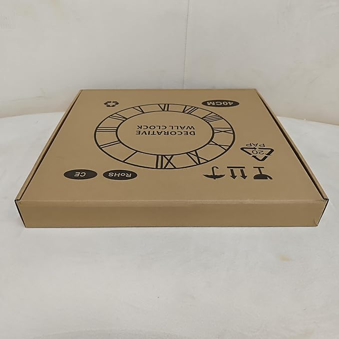 Large Wall Clock - 40cm/ 16 Inches Silent Non-Ticking Metal Wall Clock, Vintage Modern Silver, Battery Operated, Ideal for Living Room, Bedroom, Office, Farmhouse Decor