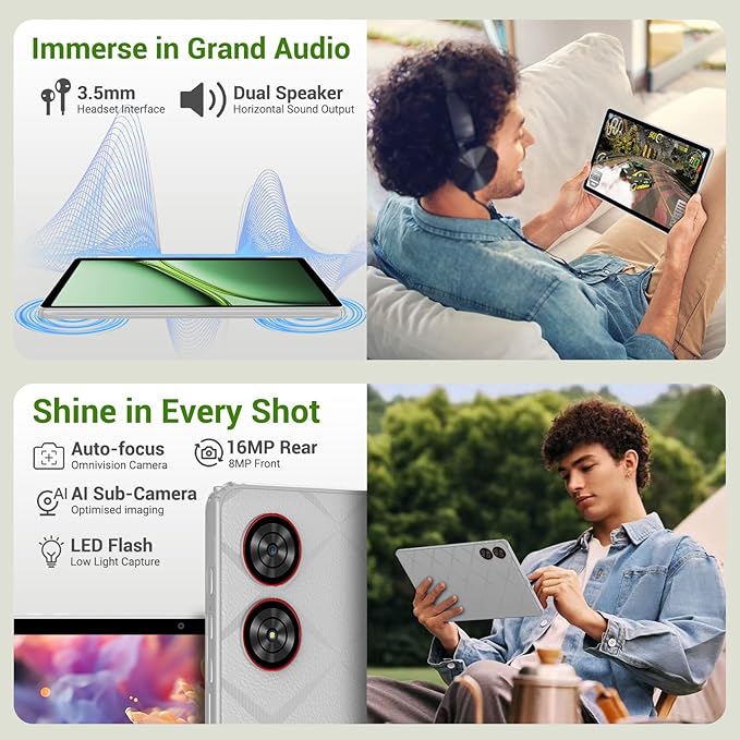 2025 Tablet 11 inch Android 15 Tablets with Keyboard Stylus Mouse: 2K IPS Tablette (2000x1200), 36GB+256GB(2TB TF)-Gray