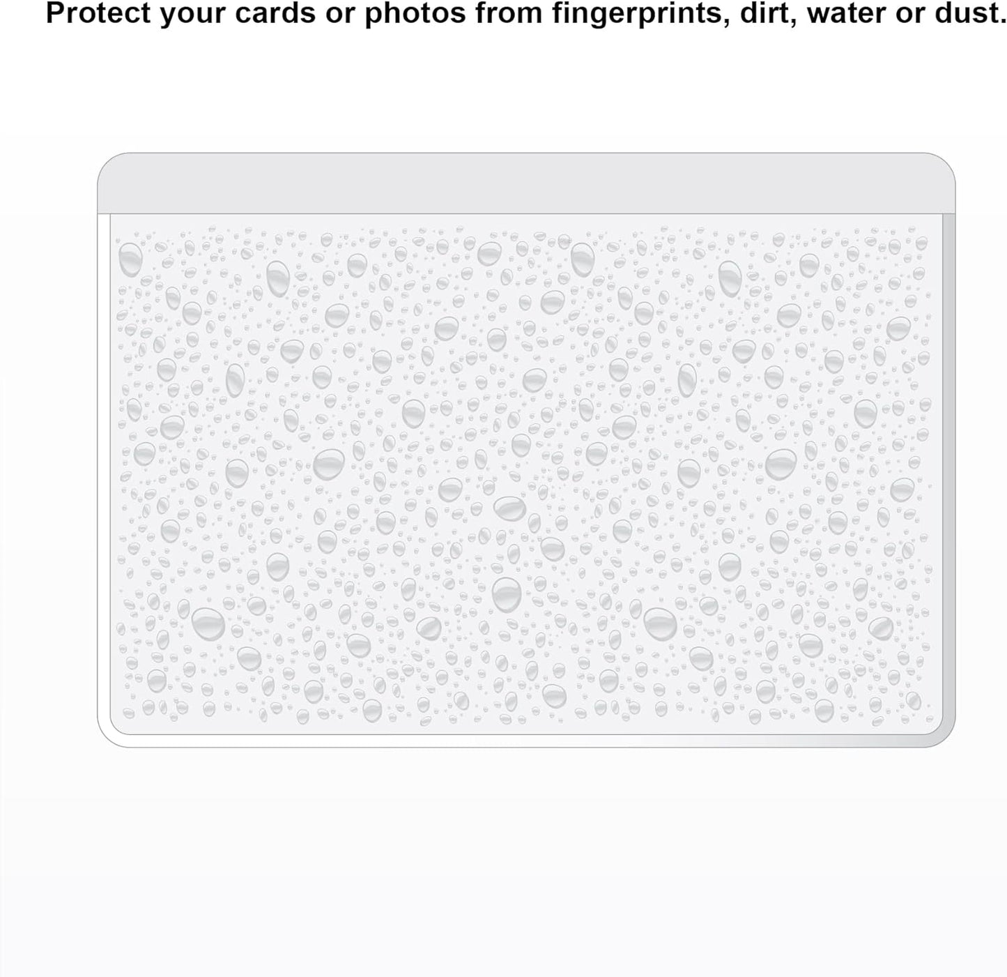 Clear Adhesive 4" x 6" Index Card Pockets with Top Open for Loading, 50 Pack, Plastic Labels Holders for Storage Bins and Library Card, Organizing and Protecting Your Index Cards or Photos