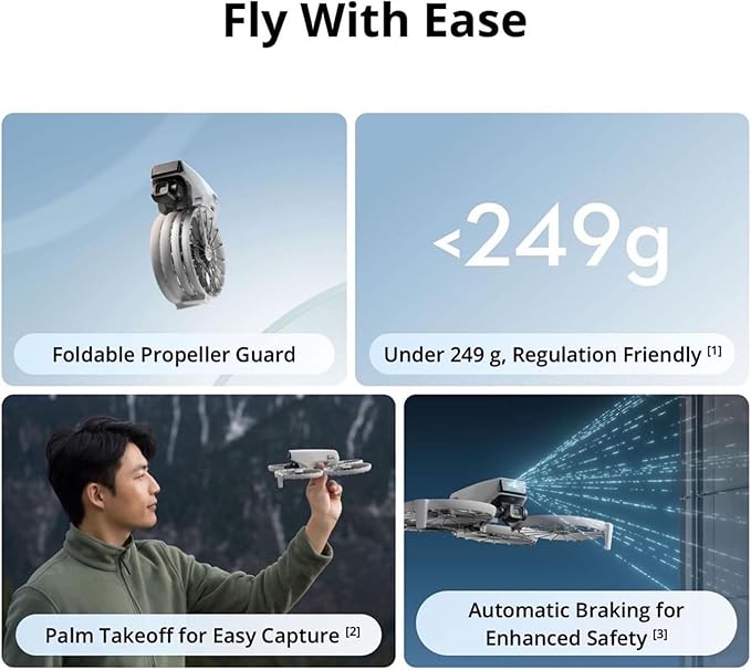 DJI Flip (RC-N3), Drone With 4K UHD Camera for Adults, Under 249 g, 3-Axis Gimbal Stabilization, 44000ft/13km Video Transmission, Palm Takeoff, Auto Return, 31-Min Flight Time, Intelligent Flight