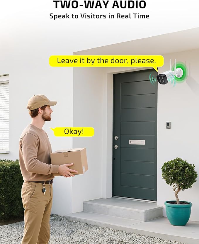《Dual Antennas & All-in-One Monitor》Wireless Security Camera System Outdoor, WiFi Cameras with 10.1inch Monitor for Home Video Surveillance Systems, Surveillance DVR Kits