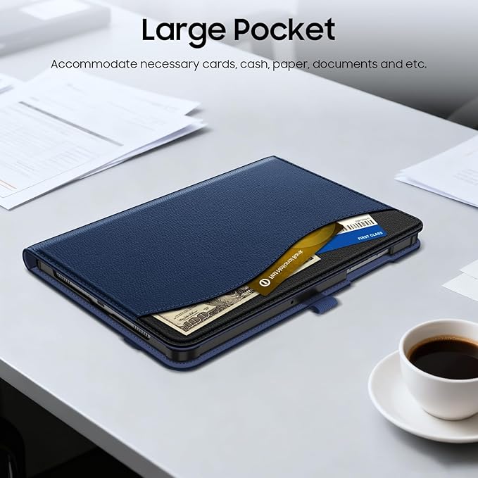 Fintie Case for Samsung Galaxy Tab A9 Plus/A9+ 5G 11 Inch 2023 Model (SM-X210/X216/X218), Multi-Angle Viewing Smart Stand Back Cover with Pocket Auto Wake/Sleep, Blue
