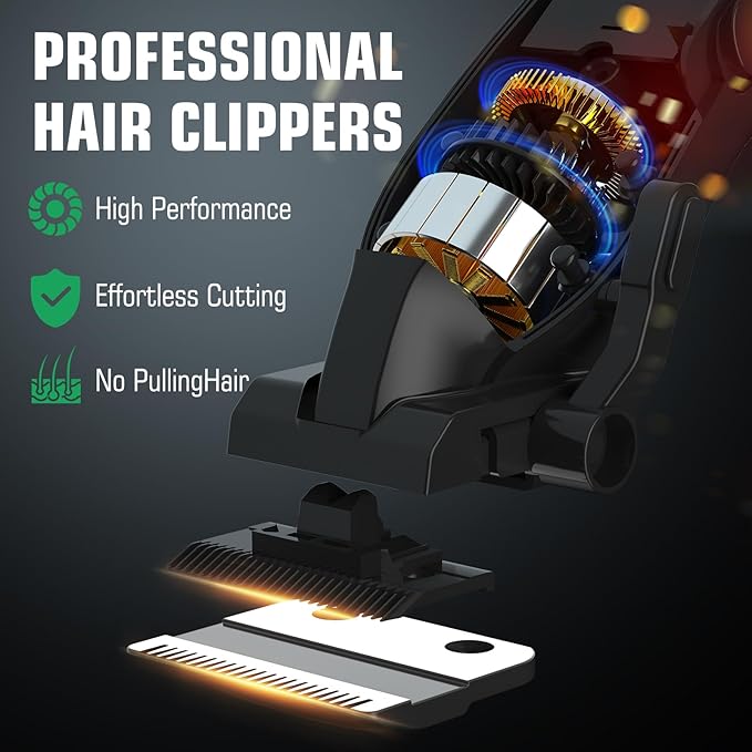 BILLAR Hair Clippers for Men with Beard Trimmer, Professional Clippers & Beard Trimmers Set, Electric Razor Shavers for Men, Cordless Men’s Grooming Kit for Nose, Face, Hair (Green)