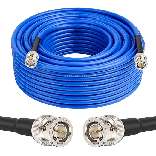 XRDS -RF 100FT SDI Cable, 3G/6G-SDI Cable BNC Digital Video Cables 75 Ohm RG59 BNC Male Cables for 3G/6G HD SDI Monitor Video Recorder Converter Splitter Security Camera
