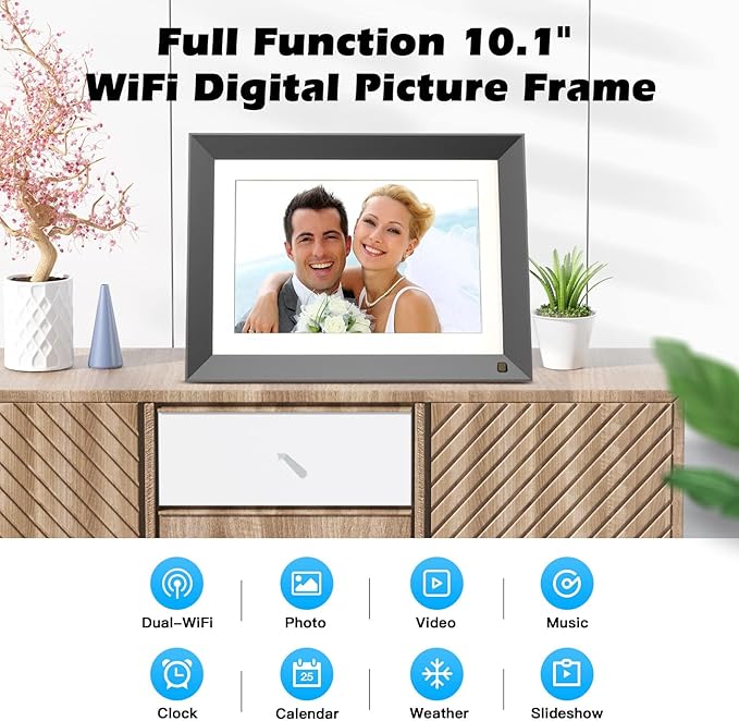 11" 2K Digital-Picture-Frame WiFi Photo Frame - IPS 2176 * 1600 Smart Frame with 32GB Storage Touch Screen, Easy to Share Photo Video Via App Email, Free Cloud Storage, Gifts for Mom Dad Grandparents
