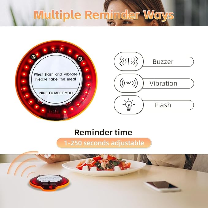 Restaurant Pager System 20 Coaster Pagers and Beepers, Restaurant Beepers Buzzers System with Vibration Flashing Buzzer Queue Wireless Calling System for Food Truck Church Nursery Coffee Shop Bar