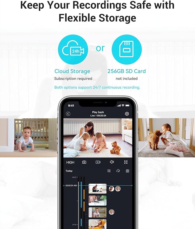 blurams 5G Cameras for Home Security, 2K Pet Camera with Phone App, 360° PTZ Indoor Camera w/Dual-Band WiFi6, Free Human/Motion/Sound Detection, 2-Way Talk, Night Vision, Compatible with Alexa, 2Pack