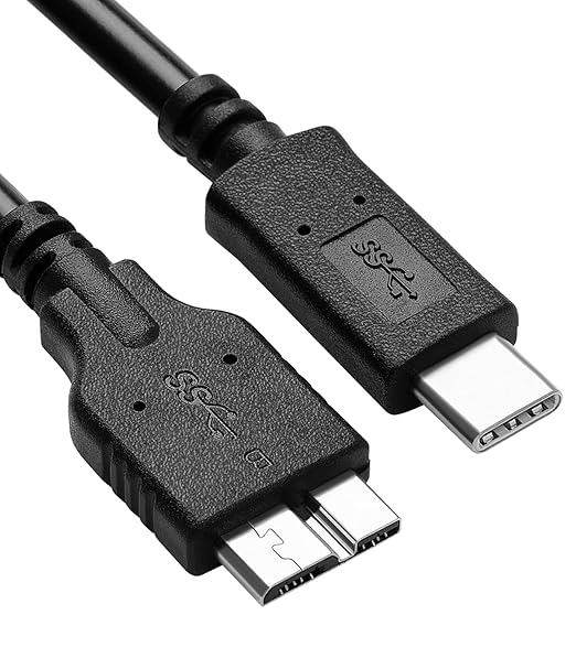 Micro B to USB C Cable, 3FT USB External Hard Drive Cable, High-Speed Data Transfer Cord for WD My Passport, Seagate, Toshiba, MacBook Pro/Air, iPad, iPhone 15/16, Samsung Galaxy S24, PC and More