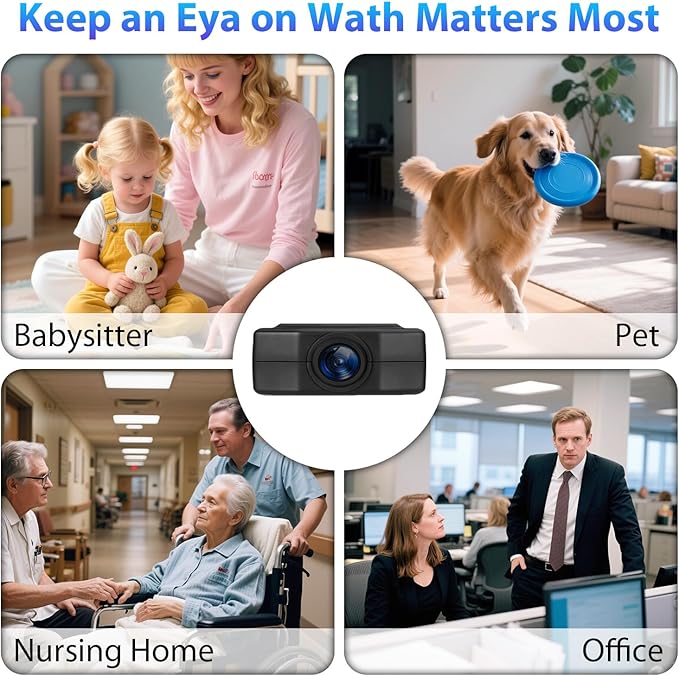 Mini Security Camera 1080P,64GB Nanny Video Recorder Dome Camera with Motion Detection, 3H Battery for Pet/Nanny Surveillance(Not WiFi)