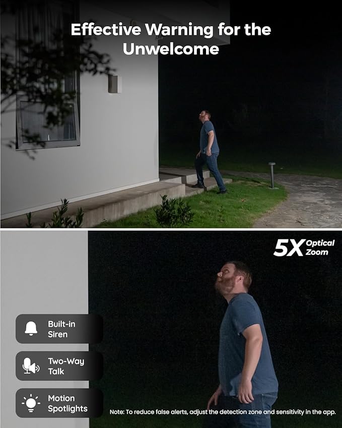 REOLINK RLC-811A PoE IP Wired Security Camera 4K - 123° FoV, 5X Optical Zoom for Outdoor Usage, Color Night Vision, Human/Vehicle/Pet Smart Detection, 2 Way Talk, Up to 512GB microSD Card