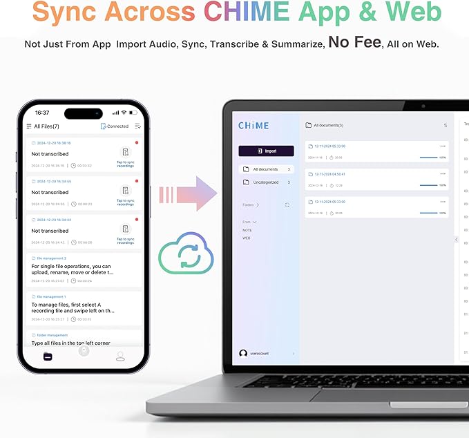 AI Voice Recorder Call Chatgpt, Digital Voice Recorder Support Free Audio Transcription and Text Summary,APP and Web Sync,107 Languages, 60H Recording, Applicable to Lecture, Meeting, Interview, etc