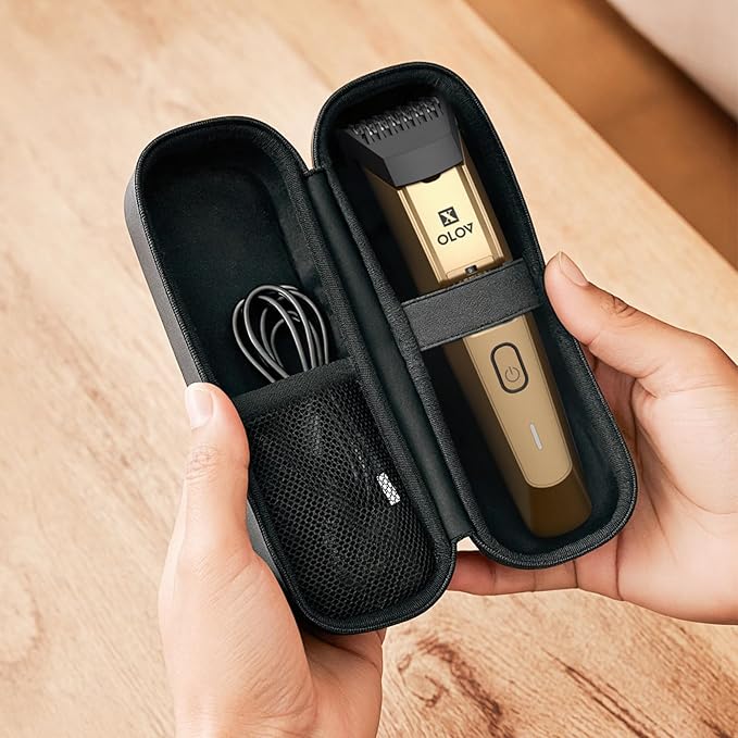 Men's Beard Trimmer- All-in-One Trimmer with Precision Dial - Premium Facial Hair Groomer - Adjustable 20 Length Setting, USB Recharge Dock, Cordless Waterproof Wet/Dry Clipper, Gold