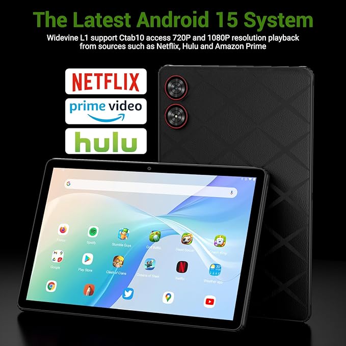 2025 Tablet 11 inch Android 15 Tablets with Keyboard Stylus Mouse: 2K IPS Tablette (2000x1200), 36GB+256GB(2TB TF), 5G/2.4G Dual WiFi, 8-Core 1.6GHz, 8000mAh,8+13MP, BT5.0/GPS-Black