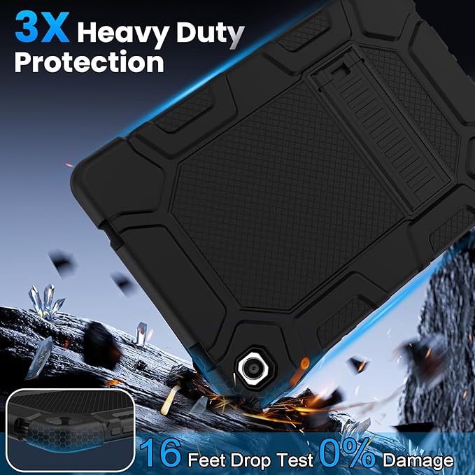 Rantice Case for Samsung Galaxy Tab A9+/A9 Plus 11", Heavy Duty Shockproof Rugged Protective Case with Kickstand for Galaxy Tab A9+/A9 Plus 11 Inch (SM-X210/X216/X218), Black