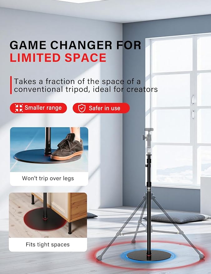 IFOOTAGE A400 Round Base Monopod, 79'' Light Stand Tripod Alternative, Aluminum Studio Camera Tripod Monopod Stand for Video Recording, Live Streaming, Interview, Payload 22lb