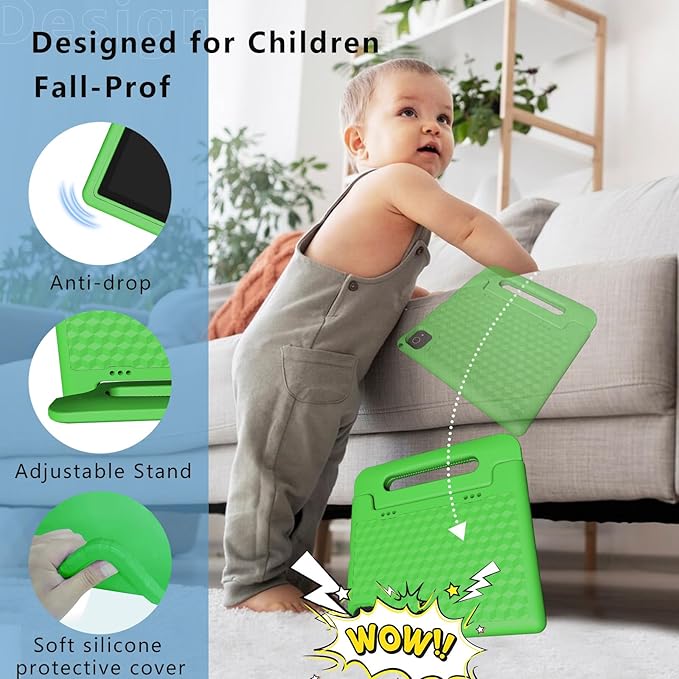 Kids Tablet, 10 inch Android 14 Tablet for Kids, 8GB RAM 64GB ROM Octa-Core Fast-Charging Battery Toddler Tablets with Shockproof Case, Bluetooth, WiFi, Parental Control, Dual Camera, GPS