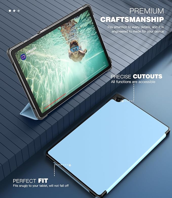 TiMOVO Case for Samsung Galaxy Tab A9+/A9 Plus 11 Inch 2023, Slim Lightweight Stand Hard Back Shell Protective Cover for Galaxy Tab A9+ Tablet SM-X210/X216/X218, Auto Wake/Sleep, Sunny Sky Blue