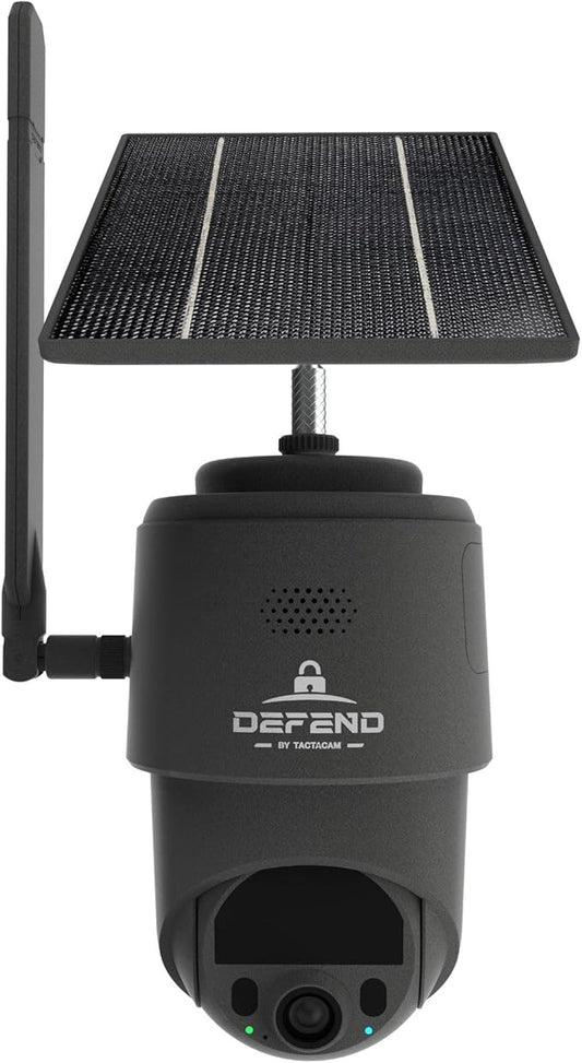 TACTACAM – Defend 360 Cellular Security Camera, 4K Photos, 1080p Video, Solar + Rechargeable Battery, 360° Pan/Tilt/Zoom, LTE Cellular, Motion Alerts, Weather Resistant